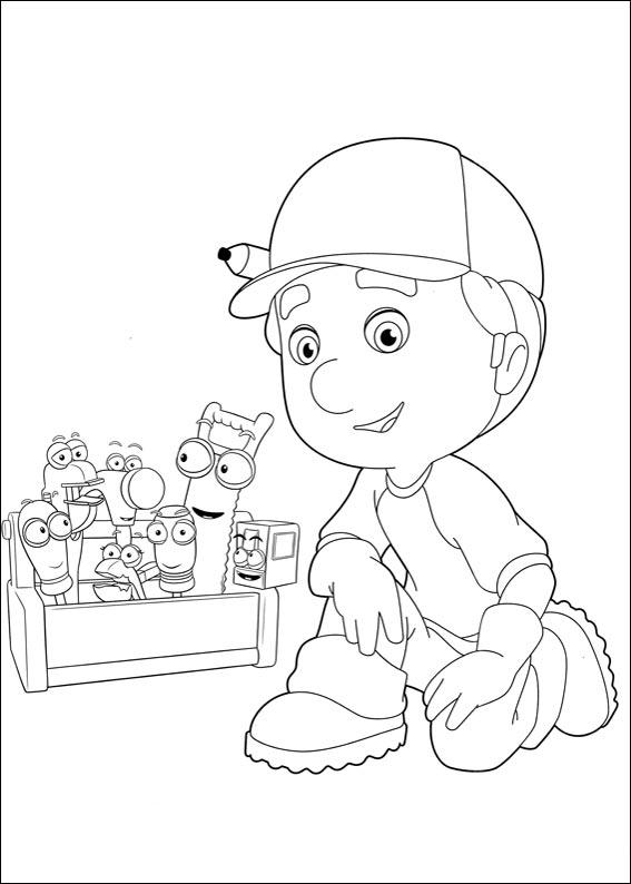 coloriage manny en compagnie de ses outils